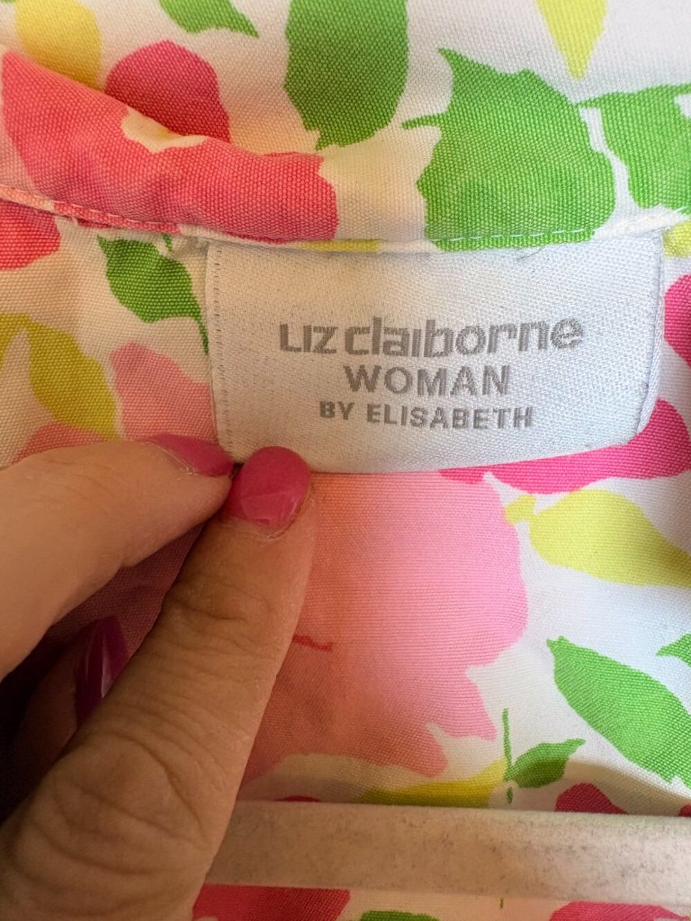 Vintage Y2K Liz Claiborne Pink Floral Button Up Shirt Cottagecore 20W - Picture 3 of 6